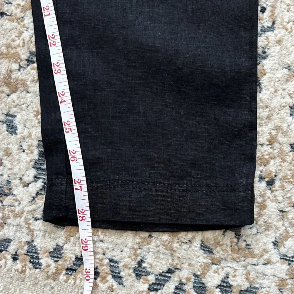 H&M Black Linen Tapered Pants | Drawstring Waist | Women’s Small | EUC